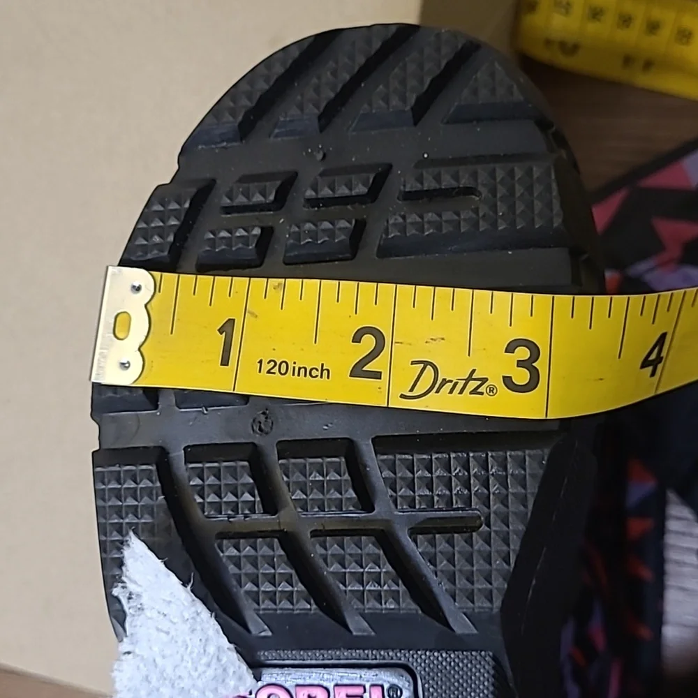 Sorel‎ Black Kids' Snow Boots with Pink & Purple Triangle Print